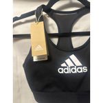 Adidas NWT  Black White Logo Don't Rest Padded Mesh Racerback Sports Bra Size XS Photo 1