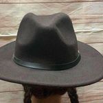 W•S•B Brown Fedora Hat Size 58 Faux Leather Band W/Buckle Decoration gold chain Photo 1