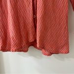 Flax  Women's 100% Linen Orange & Tan Button Down Scoop Neck Shirt, Size S Photo 7