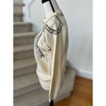 Vintage Cream Crewneck Silver Beaded Bow Sweater Photo 5