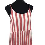 She & Sky Womens Striped Adjustable Strap Tiered Maxi Dress White Coral Medium Photo 2