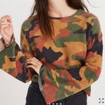 Madewell Disney Camo Sweater Hidden Mickey Collab Boxy Fit Bell Sleeve M Photo 0