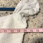 ZARA  White Eyelet Smocked Bodice Maxi Dress Puff Sleeve Square Neck Photo 8