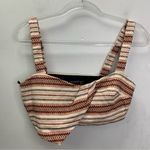 ZARA  Crop Top Women's Medium Bralette Wide Strap Woven Tapestry Fabric Boho fest Photo 0