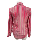 Tommy Hilfiger Luxury Knitwear Red Pink Stripe Button Up Shirt 100% Cotton Sz L Photo 4
