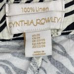 Cynthia Rowley  Black White Linen Zebra Animal Print Drawstring Shorts Size 2X Photo 2