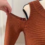Design Lab  by Lord & Taylor | Sienna brown cold shoulder knit sweater Photo 2