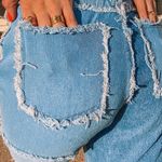 Blue Patchwork Frayed Jeans Size undefined Photo 3