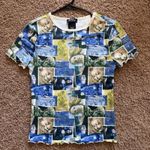 Social Collision Hot Topic Renaissance Art Collage Tshirt Top Shirt Tee Women XS Blue Photo 0