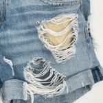 Rag and Bone  Women's Blue Heavy Rips Rolled Hem Distressed Denim Shorts‎ Size 24 Photo 3