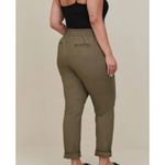 Torrid  Tie Front Poplin Pants Womens 3R Elastic‎ Waist Drawstring Mid Rise Olive Photo 1