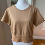 Aerie Offline Seamless Cropped Camel Workout Top Tan Short Sleeve Size XXL Photo 2