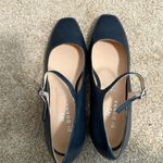 New Di Donna Mary Jane Block Heel Strappy Square Toe Navy Blue Leather French 39 Size 8.5 Photo 7