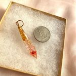 Orgonite pendant w/ citrine amber dried flowers Gold Photo 2