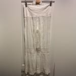 Solitaire Swim Boho White Lace Trimmed Women's Pants Medium Photo 1