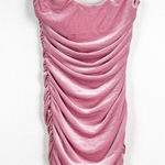 Dolls Kill 𝅺 Tic Toc Velvet Strapless Bodycon Dress Pink Sz S‎ NWT Photo 0