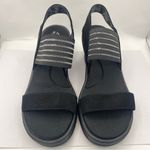Skechers wedge platform cushion black sandals women’s Size 9 Photo 1