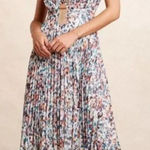 Anthropologie Plenty dresses by Tracy Reese Floral Midi Dress Size 4 Pleated Green Photo 0