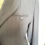 Adolfo Atelier Womens Blazer Jacket Size 12 Petite Pinstripe Vintage Gray Office Photo 6