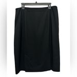 Lafayette 148  Virgin Wool Midi Skirt Size 14 Black Career Wear Professional Photo 1