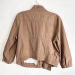 Hurley Medium Jean Jacket Brown Denim Side Zip Cotton Pockets Embroidered 931 Photo 1