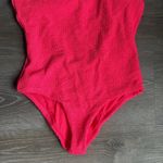 Free People NEW  It’s Now Cool Low Back One Piece Swimsuit Neon Pink Crimp Large Photo 5