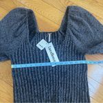 Free People  Katie Pullover Black Ribbed Cropped Sweater Puff Long Sleeves Sz M Photo 9
