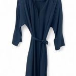 Vince . | XS | Split Neck Belted Dress Shirt Dress Silk Navy Womens Knee Length Photo 0