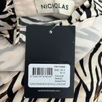 Nicholas Doris Cross Neck Keyhole L/S Blouse in Abstract Animal Print Size 2 NWT Brown Photo 3