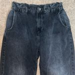 ZARA  Baggy Slouchy Fit Paperbag Jeans High‎ Waist Cropped Ankle Faded Black 8 Photo 4