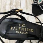 Valentino Garavani  Black Satin Embellished Heels Photo 11
