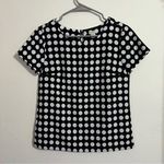 J.Crew  Black and white polka dot boxy fit short sleeve blouse, size XXS Photo 0