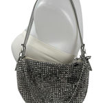 ALDO  Mistera Silver Rhinestone Sparkly Shimmer Crescent Half Moon Shoulder Bag Photo 0