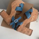 Steve Madden  Brava Blue Suede Platform Heels Photo 5