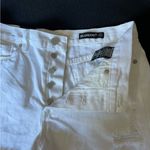 BLANK NYC Shorts Button Fly White Denim Size 30 Distressed Raw Hem Hi Rise. NWT Photo 3