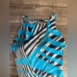 Longitude  Blue and Black Striped One Piece Swimsuit Photo 2