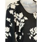 Vince Camuto Womens Black Floral Print Bell Sleeve Blouse Size M Photo 1