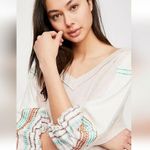Free People NWOT  Bubble Top embroidered Pink Photo 1