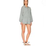 Show Me Your Mumu Sage Green Gray Gianni Knit Romper Patch Pockets Size Large Photo 4