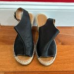 Maypol Anthropologie  black Leather Cross Band Espadrilles Wedge Sandals 40/9 Photo 2