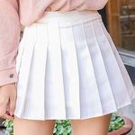 White Pleaded Skirt Size L Photo 0