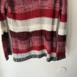 Ultra Flirt  Sweater Y2k‎ XL Striped Knit V Neck Pockets Pullover Casual Fall Photo 2