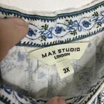 Max Studio  London white floral top square neck short sleeve women's size 3X Photo 1