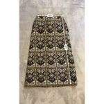 Women's Quilted Black and White Patterned Maxi Skirt Xs Photo 3