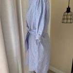 Ralph Lauren POLO Linen Shirt Dress Blue Striped Waist Tie 0 Casual Beachy Photo 4