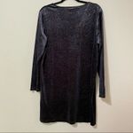 H&M  Blue Velvet Glittered Long Sleeve Mini Shift Party Dress Womens M Holiday Photo 6