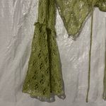 Urban Outfitters  Green Gossamer Crochet Flyaway Top Size Medium Photo 3