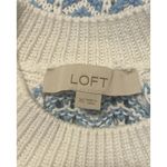 Loft  Halter Knit Sweater Tank‎ Top White Blue Sleeveless XS Nautical Striped Photo 6