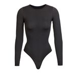 SKIMS  ESSENTIAL CREW NECK LONG SLEEVE BODYSUIT Color Onyx Size S M NWT Photo 1