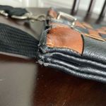 Boutique Brand Vegan Leather Black Tan Woven Crossbody Clutch Purse Bag Photo 11